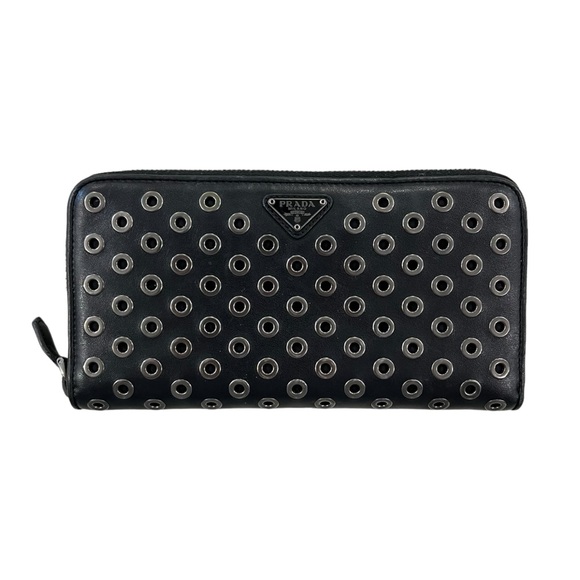 Prada Leather Rings Zip Around Wallet - Picture 1 of 7